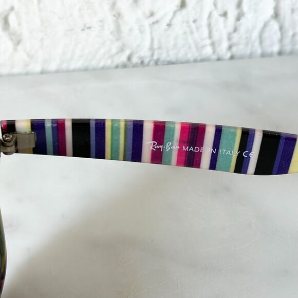 Ray-Ban RB2140 Original Wayfarer Striped Multicolor Sunglasses Scratched Lens main image 8
